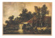 Hobbema Landscape Painting Watermolen Water Mill Nepos Netherlands Sepia Postcard - Paintings