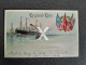 SUPERB LEYLAND LINE ADVERTISING POSTCARD SHIPPING CHROMO 1902 - Piroscafi