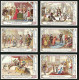 6 Sammelbilder Liebig, Serie Nr. 646: Adel Frankreich, Franz II., Heinrich II., Karl IX., Franz I., Stiftungsurkunde  - Liebig
