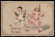 Artist Signed New Year Buon Anno Pierrot Girl Meissner Buck Pc ZG6128 - Altri & Non Classificati