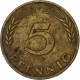 Allemagne, 5 Pfennig, 1950, Stuttgart, Brass Clad Steel, TB+, KM:107 - 5 Pfennig