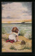 Künstler-AK Mädchen Mit Spielzeug-Geschütz Am Strand  - Guerre 1914-18