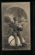 AK Kleiner Soldat Sitzt Auf Osterei  - War 1914-18