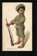 AK Kleiner Junge In Uniform Mit Gewehr, Kinder Kriegspropaganda  - War 1914-18