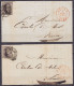 Lot De 2 L. Affr. N°6 D2 (lignes Verticales Et Horizontales) Càd ALOST /26 JUIN 1855 & ALOST /9 JUIL 1855 Pour NINOVE (c - 1851-1857 Medaglioni (6/8)