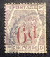 GB71 Victoria 6 D Sur 6 P Violet YT 75 Couronne Oblitéré - Used Stamps