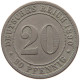 KAISERREICH 20 PFENNIG 1890 F #t029 0305 - 20 Pfennig
