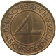 GERMANY WEIMAR 4 REICHSPFENNIG 1932 A #t030 0357 - 4 Reichspfennig