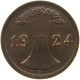 GERMANY WEIMAR 2 RENTENPFENNIG 1924 F #t030 0349 - 2 Renten- & 2 Reichspfennig