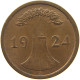 GERMANY WEIMAR 2 RENTENPFENNIG 1924 A #t030 0351 - 2 Renten- & 2 Reichspfennig