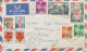 France Reunion Air Mail Cover Sent To Denmark St. Louis 16-5-1952 With A Lot Of Overprinted CFA Stamps See Backside Of T - Poste Aérienne