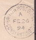 GREECE 1891-96 Small Hermes Head 25 L Lilac Athens Issue Perforated Vl. 113  On Cover To Constantinopel - Brieven En Documenten