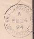 GREECE 1891-96 Small Hermes Head 25 L Lilac Athens Issue Perforated Vl. 113  On Cover To Constantinopel - Cartas & Documentos