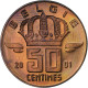 Belgique, Baudouin I, 50 Centimes, 2001, Bronze, SPL, KM:148.1 - 50 Centimes