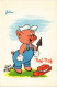 PC DISNEY, TOBLER, NAF-NAF, LITTLE PIG, Vintage Postcard (b52859) - Disneyworld