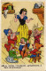 PC DISNEY, SNOW WHITE, LES SOIRÉES, Vintage Postcard (b52818) - Disneyworld