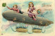 PC CPA ZEPPELIN FANTASY AVIATION SURREALISM CHILDREN VINTAGE POSTCARD (b53311) - Dirigeables