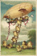 PC CPA ZEPPELIN FANTASY AVIATION SURREALISM CHICKS EASTER VINTAGE PC (b53300) - Dirigeables