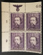 GERMANY THIRD 3rd REICH ORIGINAL 1944 POLAND OCC. GENERAL GOVERNMENT MARGIN BLOCK MNH - Occupation 1938-45