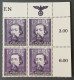 GERMANY THIRD 3rd REICH ORIGINAL 1944 POLAND OCC. GENERAL GOVERNMENT MARGIN BLOCK MNH - Occupation 1938-45