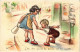 PC ARTIST SIGNED, BOURET, "ADULT" CHILDREN, Vintage Postcard (b53135) - Bouret, Germaine