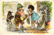 PC ARTIST SIGNED, BOURET, "ADULT" CHILDREN, Vintage Postcard (b53133) - Bouret, Germaine