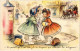 PC ARTIST SIGNED, BOURET, "ADULT" CHILDREN, Vintage Postcard (b53130) - Bouret, Germaine