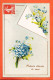 26997 / ⭐ Carte Gaufrée ◉ Modeste Offrande Du Coeur Bouquet Miosotis 1912 De Jeannine CANY à Sa Soeur Maria  - Sonstige & Ohne Zuordnung