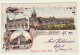 39016004 - Lithographie Gruss Aus Erfurt Mit Post, Rathaus Und Gesamtansicht Gelaufen 1899. Leicht Fleckig, Sonst Gut E - Erfurt