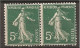 RARE Impr Recto Verso Papier GC Transparent Paire N°137 LQ **, 1 Déf Valeur 90€ - Unused Stamps