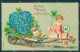 Greetings New Year Pig Child Four Leaf Clover Money MSiB 13810 Postcard TW2040 - Other & Unclassified