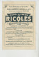 ILLUSTRATEUR GUILLAUME - PUBLICITÉ Pour ALCOOL DE MENTHE DE RICQLÈS  (format 13x9,2 Cm ) - Guillaume