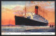 Künstler-AK Passagierschiff Britisches Passagierschiff RMS Franconia Der Cunard Line Im Abendrot  - Paquebote