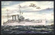 Artist's Pc Kriegsschiff HMS Sussex Mit Wasserflugzeugen  - Guerre