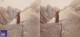 Chamonix Mont-Blanc / Mer De Glace Femme élégante - Photo Stéréoscopique 1913 Alpes Glacier Alpiniste Alpinisme C3-9 - Stereoscopic