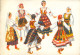 Delcampe - Yougoslavie Croatie Serbie Monténégro Lot De 8 Cartes Costumes Traditionnels Danse Folklore - Yougoslavie