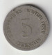 DEUTSCHES REICH 1889 D: 5 Pfennig, KM 3 - 5 Pfennig