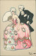 CHIOSTRI SIGNED 1920s POSTCARD - COUPLE & HAND FAN - EDIT BALLERINI & FRATINI - N.164 (5602) - Chiostri, Carlo