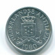 1 CENT 1980 NIEDERLÄNDISCHE ANTILLEN Aluminium Koloniale Münze #S11184.D.A - Nederlandse Antillen