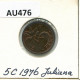 5 CENTS 1976 NETHERLANDS Coin #AU476.U.A - 1948-1980 : Juliana