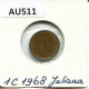 1 CENT 1968 NIEDERLANDE NETHERLANDS Münze #AU511.D.A - 1948-1980 : Juliana