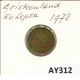 50 LEPTA 1978 GRIECHENLAND GREECE Münze #AY312.D.A - Grecia