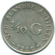 1/10 GULDEN 1966 NIEDERLÄNDISCHE ANTILLEN SILBER Koloniale Münze #NL12731.3.D.A - Nederlandse Antillen