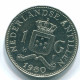 1 GULDEN 1980 ANTILLAS NEERLANDESAS Nickel Colonial Moneda #S12044.E.A - Antillas Neerlandesas