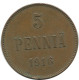 5 PENNIA 1916 FINLANDE FINLAND Pièce RUSSIE RUSSIA EMPIRE #AB148.5.F.A - Finnland