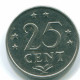25 CENTS 1971 ANTILLES NÉERLANDAISES Nickel Colonial Pièce #S11519.F.A - Antillas Neerlandesas