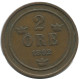 2 ORE 1892 SWEDEN Coin #AC989.2.U.A - Schweden