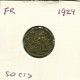 50 CENTIMES 1924 FRANCIA FRANCE Moneda #AU880.E.A - 50 Centimes