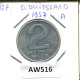 2 DM 1957 A DDR EAST DEUTSCHLAND Münze GERMANY #AW516.D.A - 2 Marcos