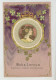 PUBLICITÉ - Jolie Carte Gaufrée Avec Dorures Portrait Femme ART NOUVEAU , PUB Pour CHICORÉE MOKA LEROUX (embossed Card) - Advertising